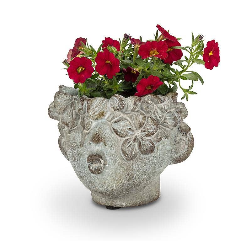 Mini Kissing Face Planter-4"H
