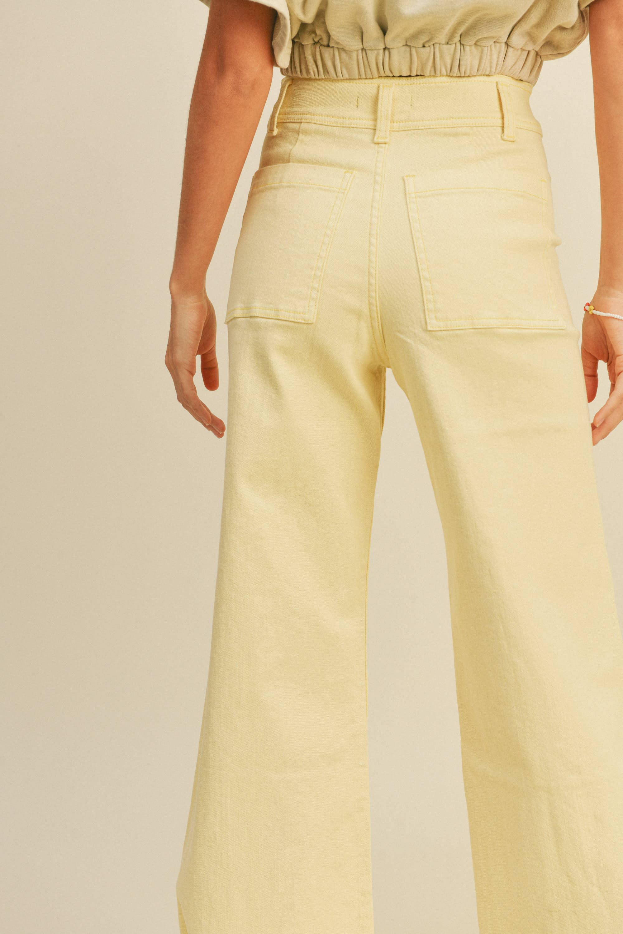 Straight Wide Leg Denim Pants