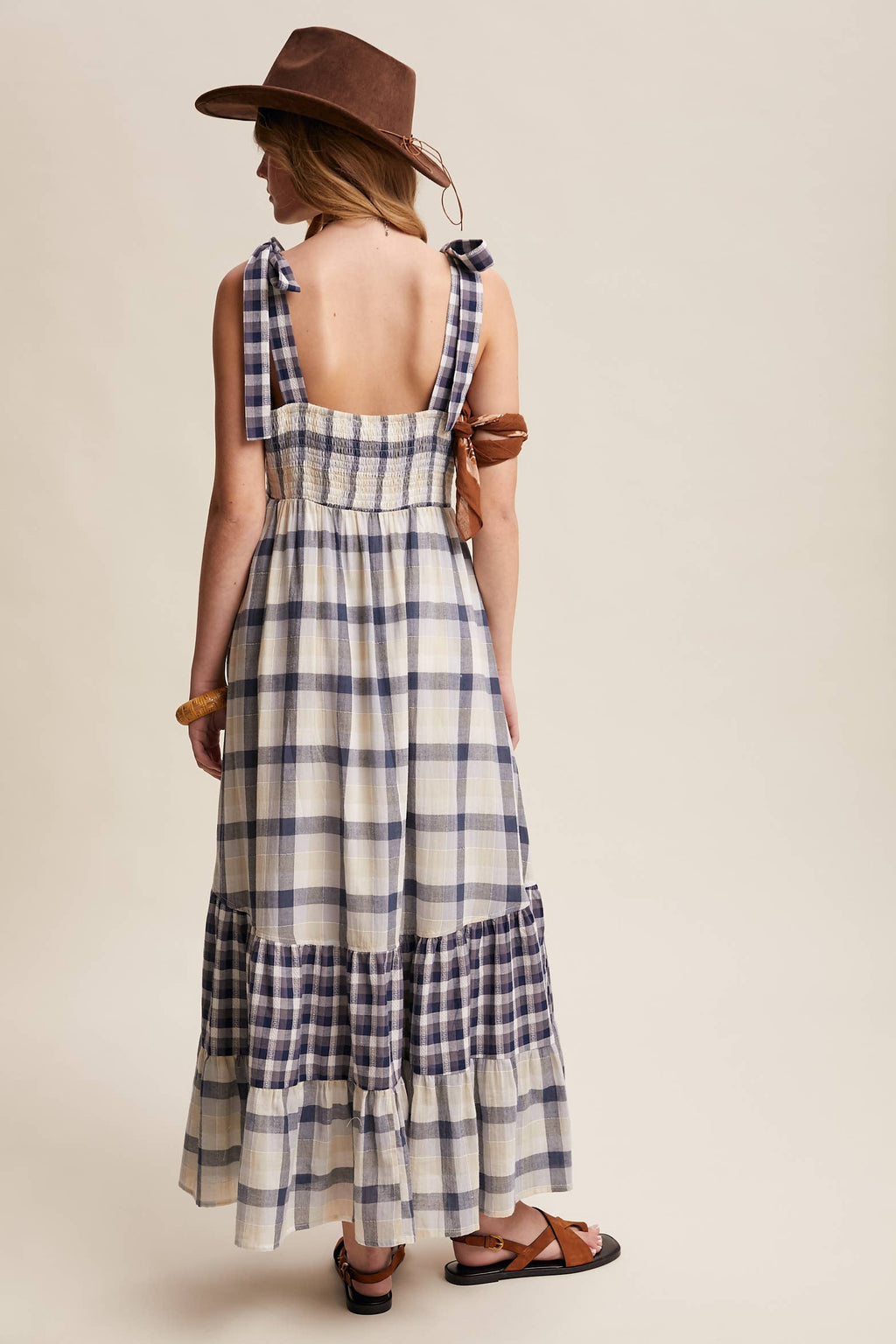 Gingham Tiered Maxi Dress