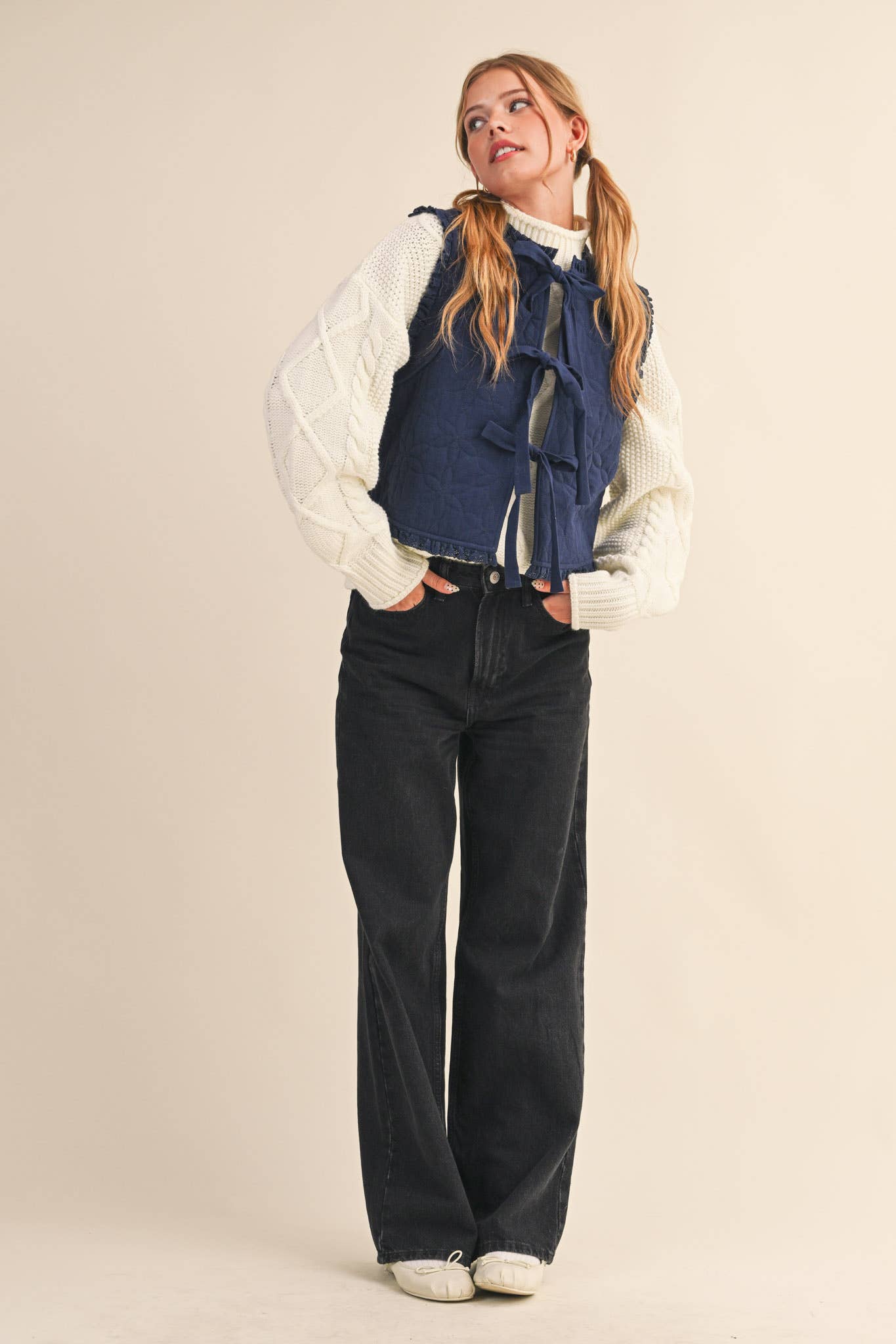 Floral Lace Trim Vest