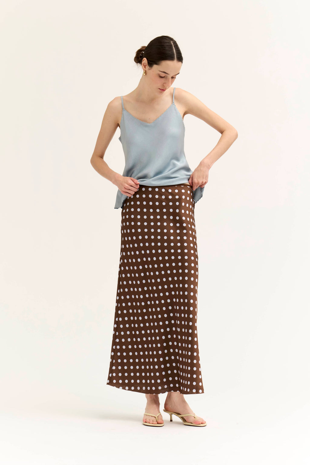 POLKA DOT SLIP SKIRT
