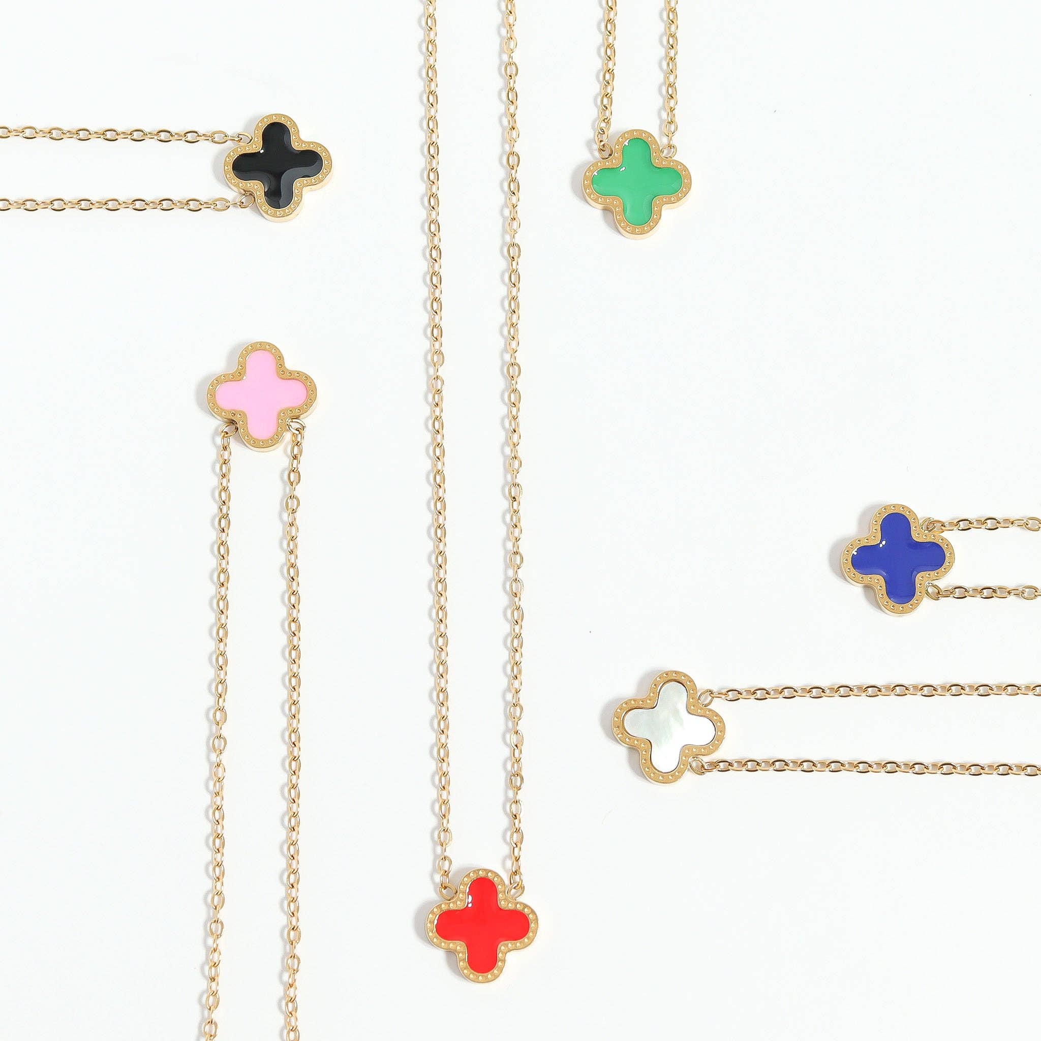 18K Gold Lucky Clover Charm Necklace
