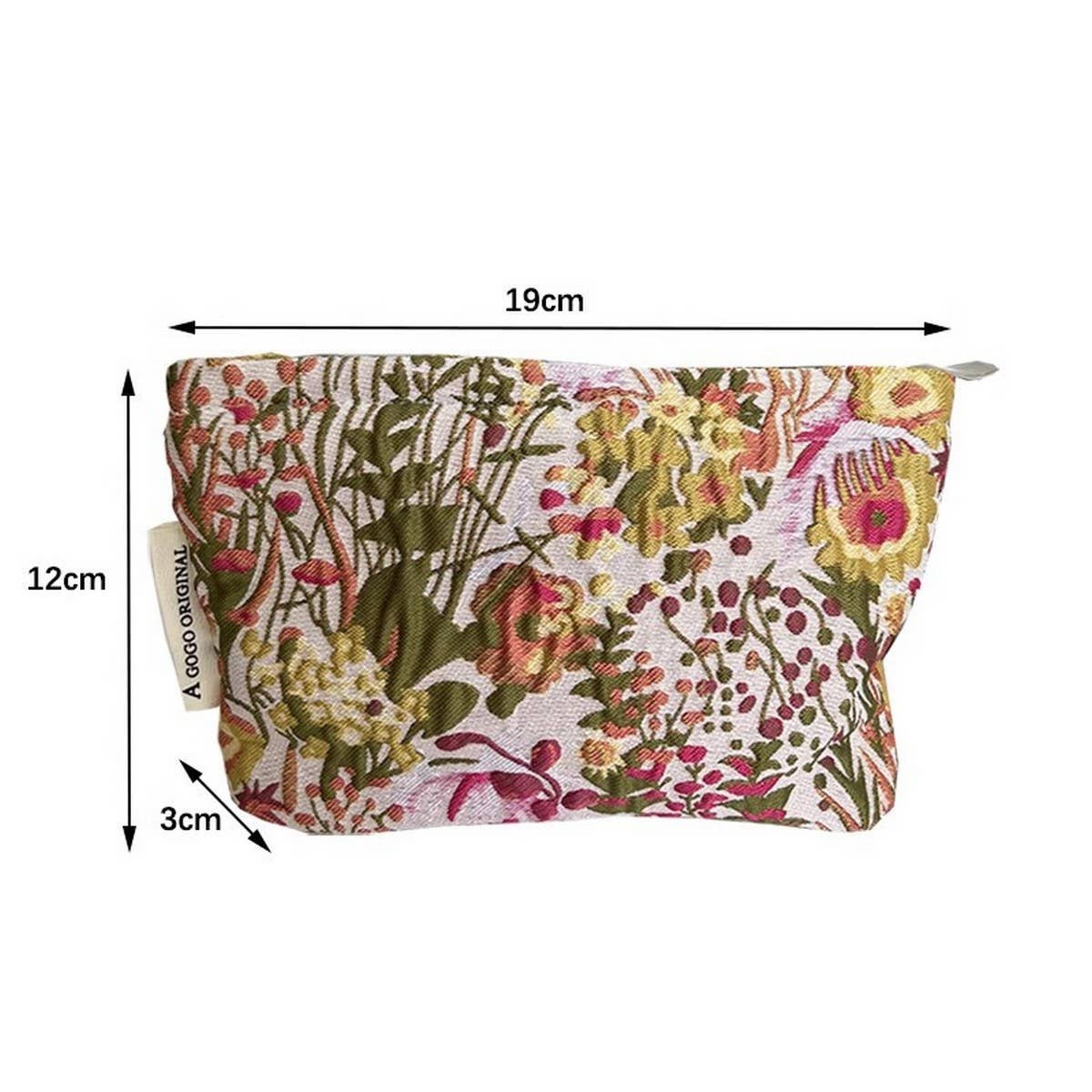 Color Block Floral Makeup Bag
