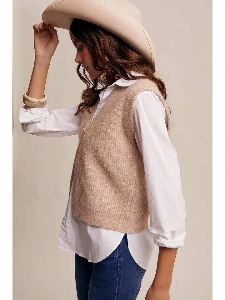 Cozy Knit Button Vest