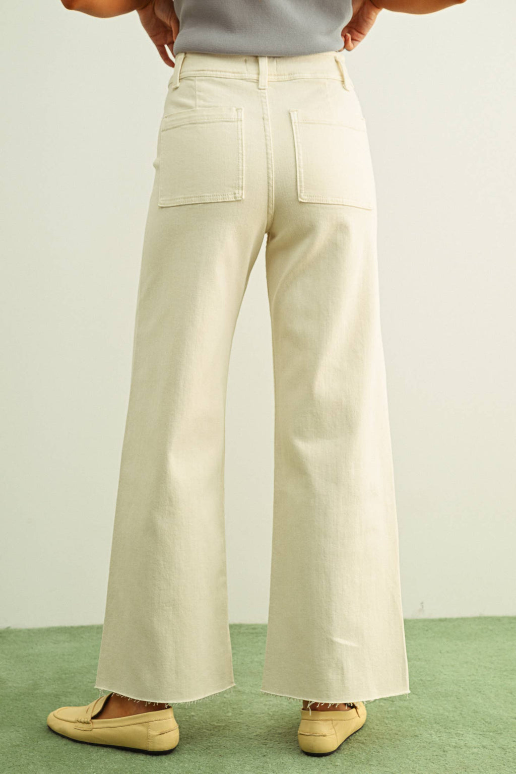 Straight Wide Leg Denim Pants