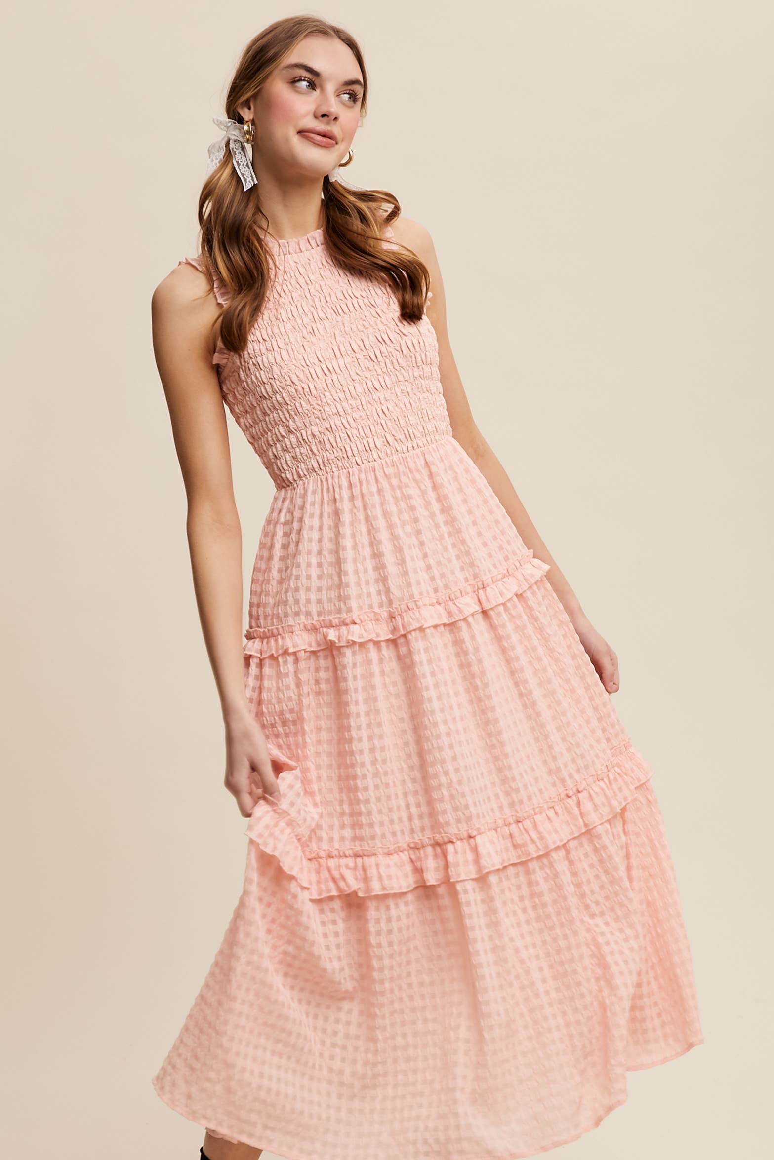 Sleeveless Gingham Dress