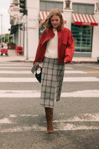 PLAID LONG SKIRT