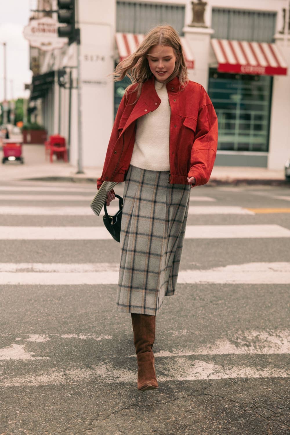 PLAID LONG SKIRT