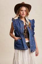 Ruffle Trim Vest