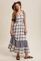Gingham Tiered Maxi Dress