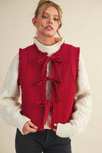 Floral Lace Trim Vest