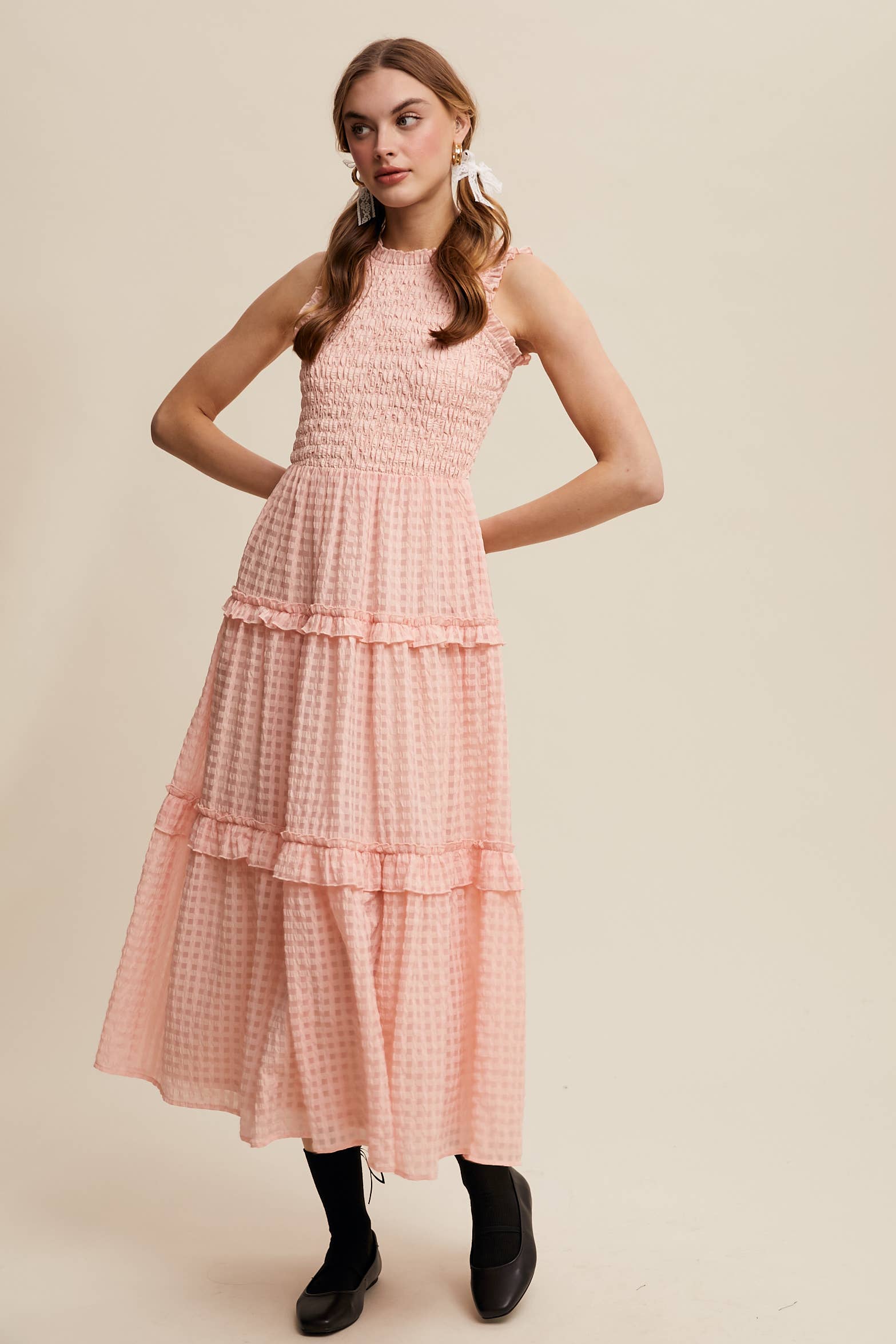 Sleeveless Gingham Dress