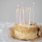 Unscented Birthday Taper Candles with Colored Wick in Box, Set of 48