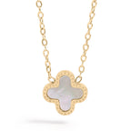 18K Gold Lucky Clover Charm Necklace