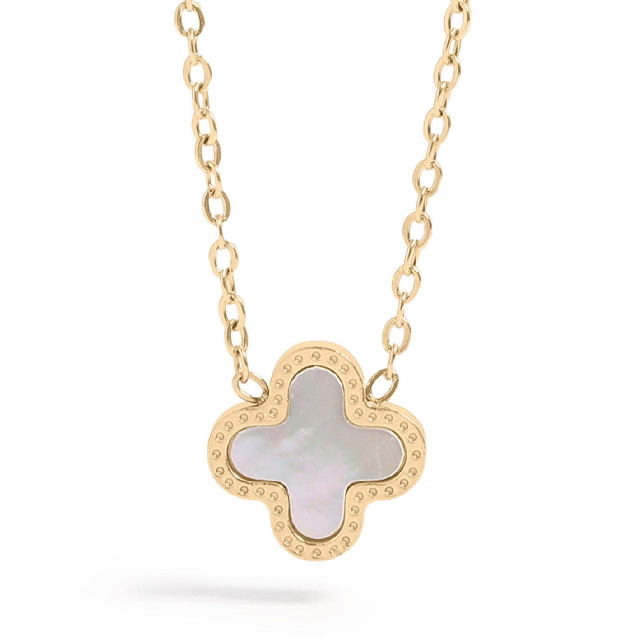 18K Gold Lucky Clover Charm Necklace