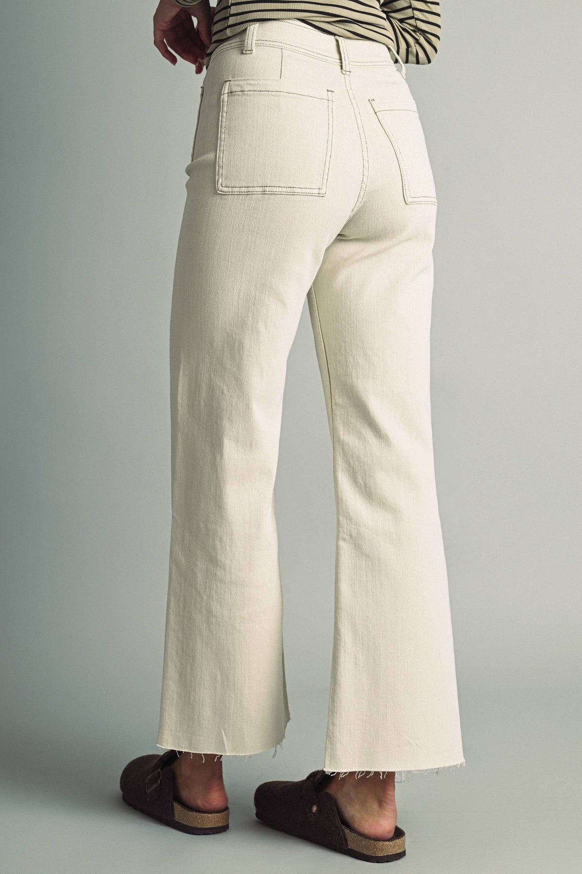 STRAIGHT WIDE LEG PANTS WITH FRONT POCKET