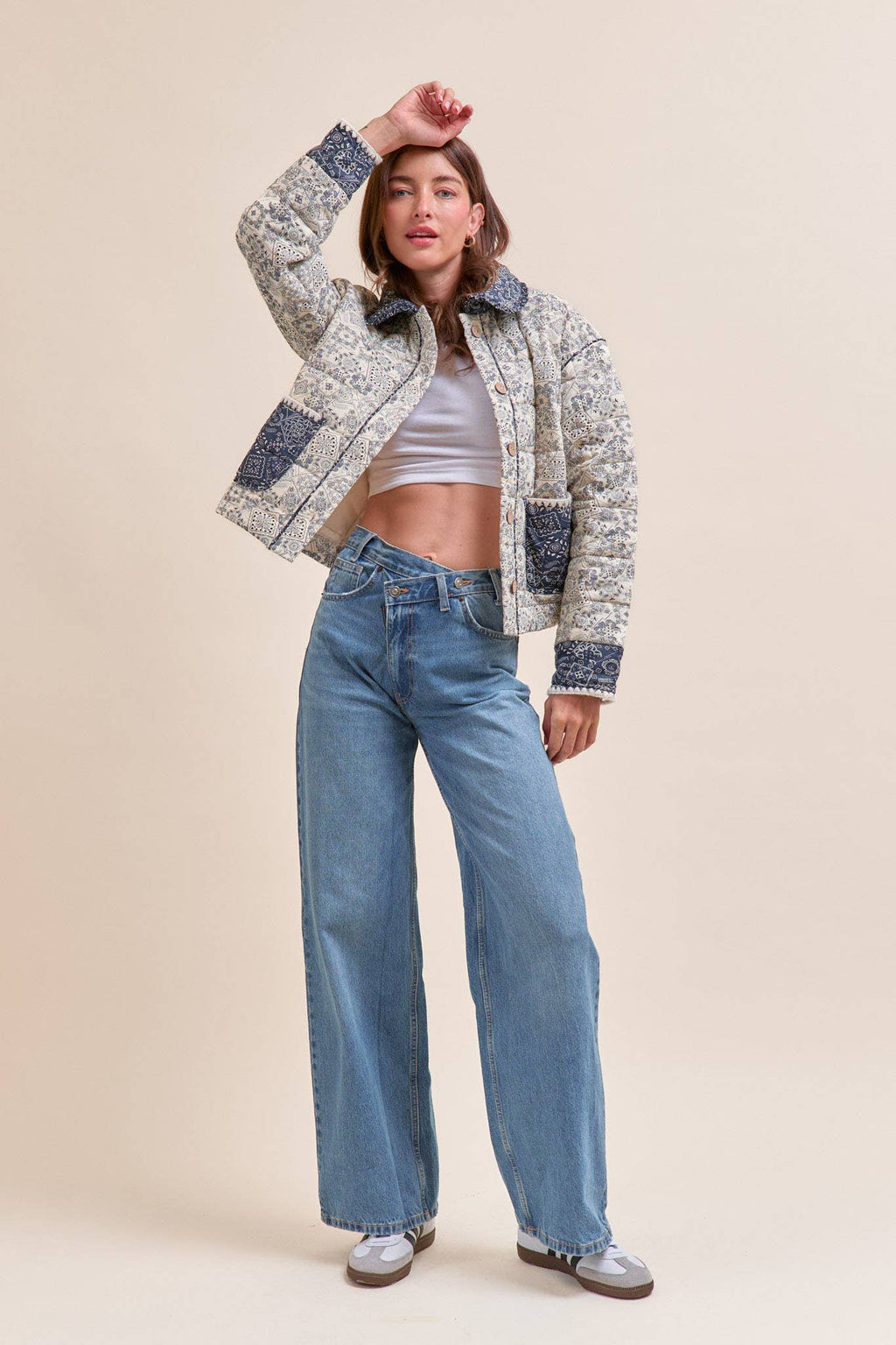 Quilted Bandana Print Jacket