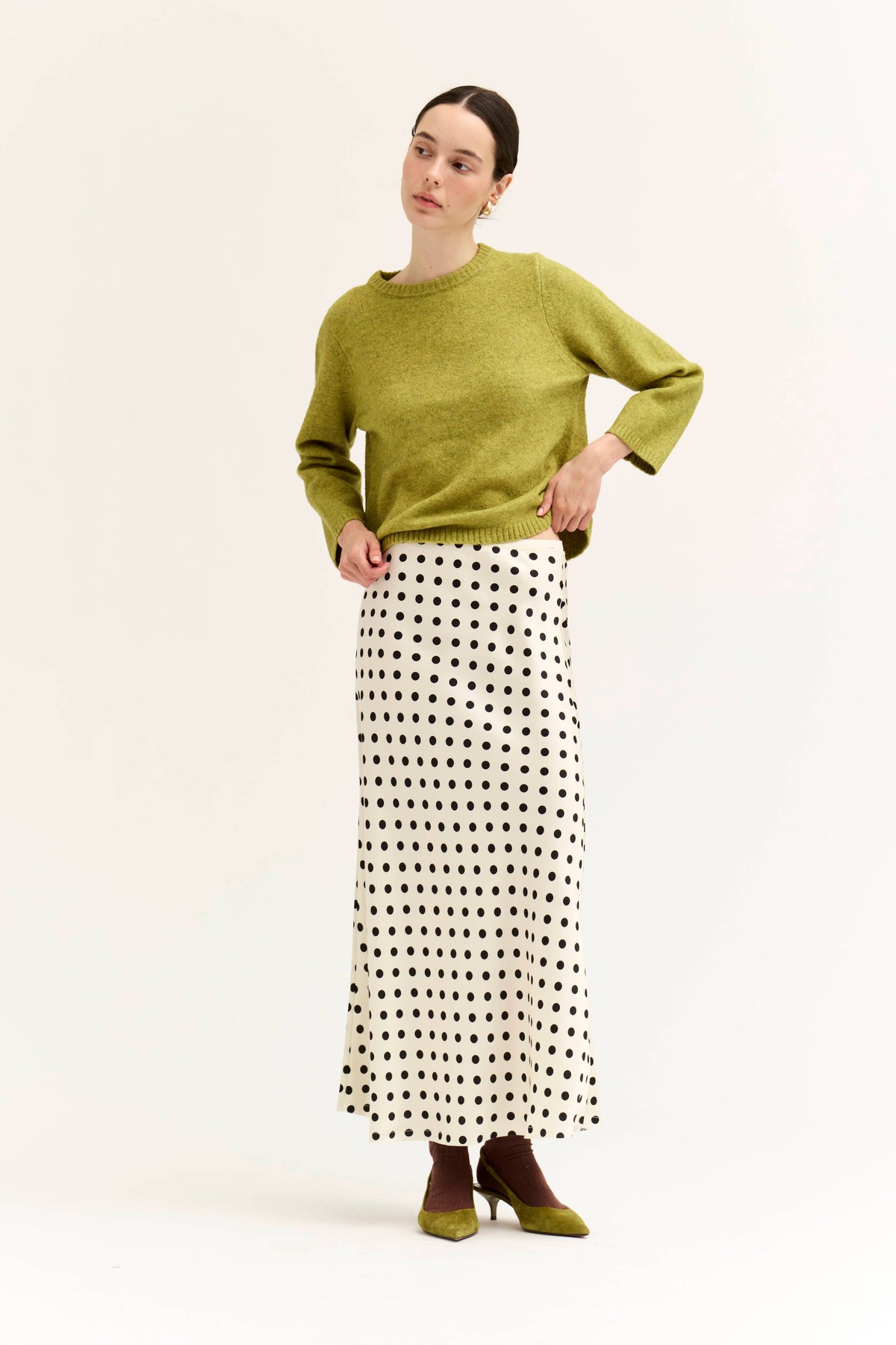 POLKA DOT SLIP SKIRT