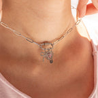 18K Gold Paperclip Carabiner Necklace