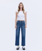 HIGH RISE TROUSER PRESS WIDE LEG JEANS