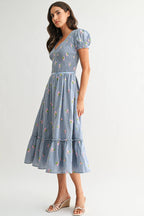 Smocked Floral Midi Dress