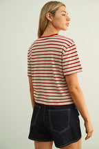 ESSENTIAL STRIPE RINGER TEE