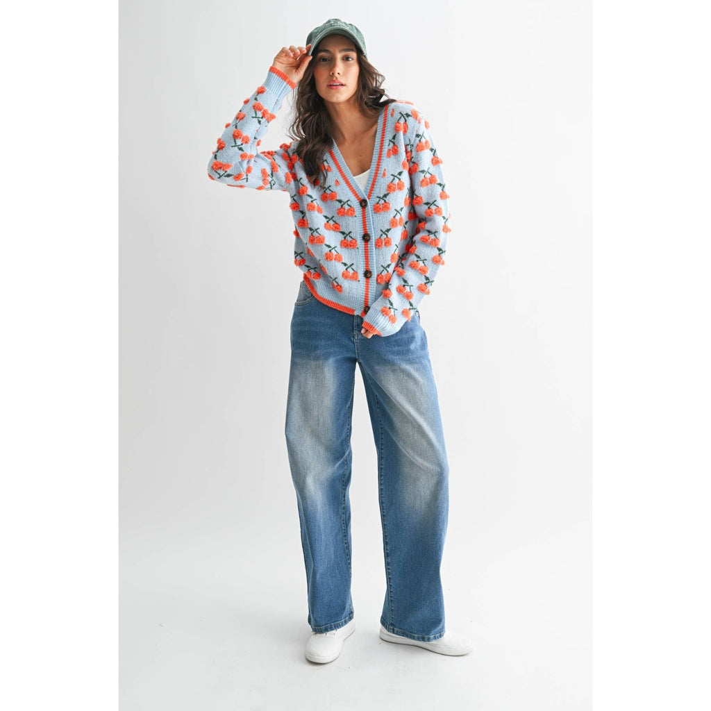 Cherry Knit Wool Cardigan