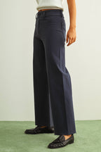 Straight Wide Leg Denim Pants