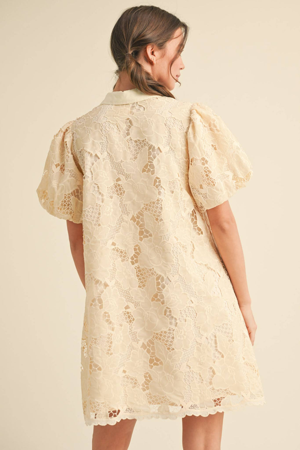 Bubble Sleeved Mini Dress