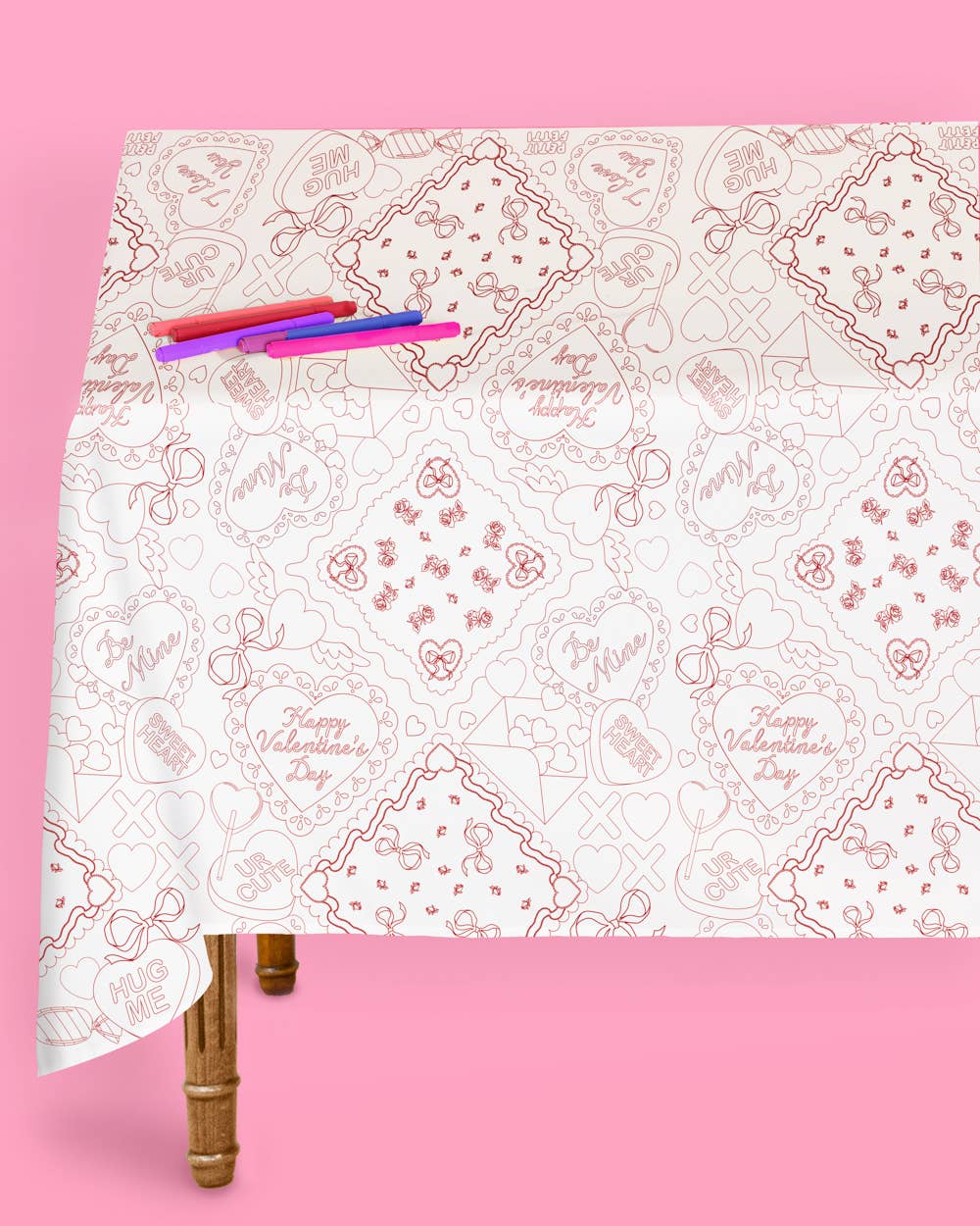 Valentine's Kids Coloring Tablecloth