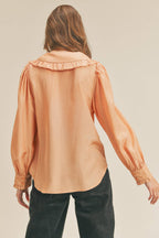 Ruffle Collar Button Down Top