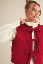 Floral Lace Trim Vest
