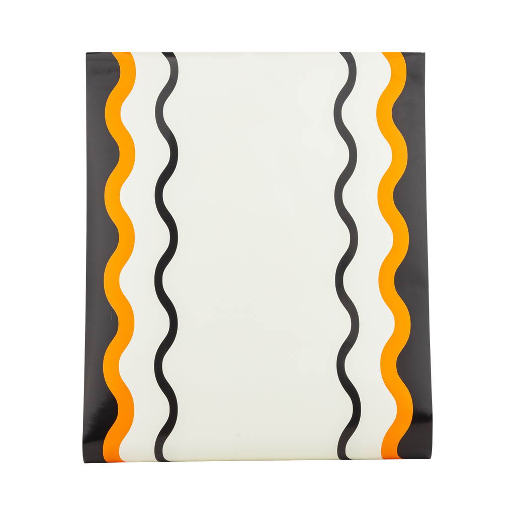 Orange and Black Ric Rac Paper Table Runner