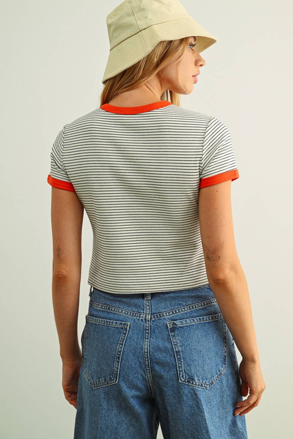 STRIPED RINGER TOP
