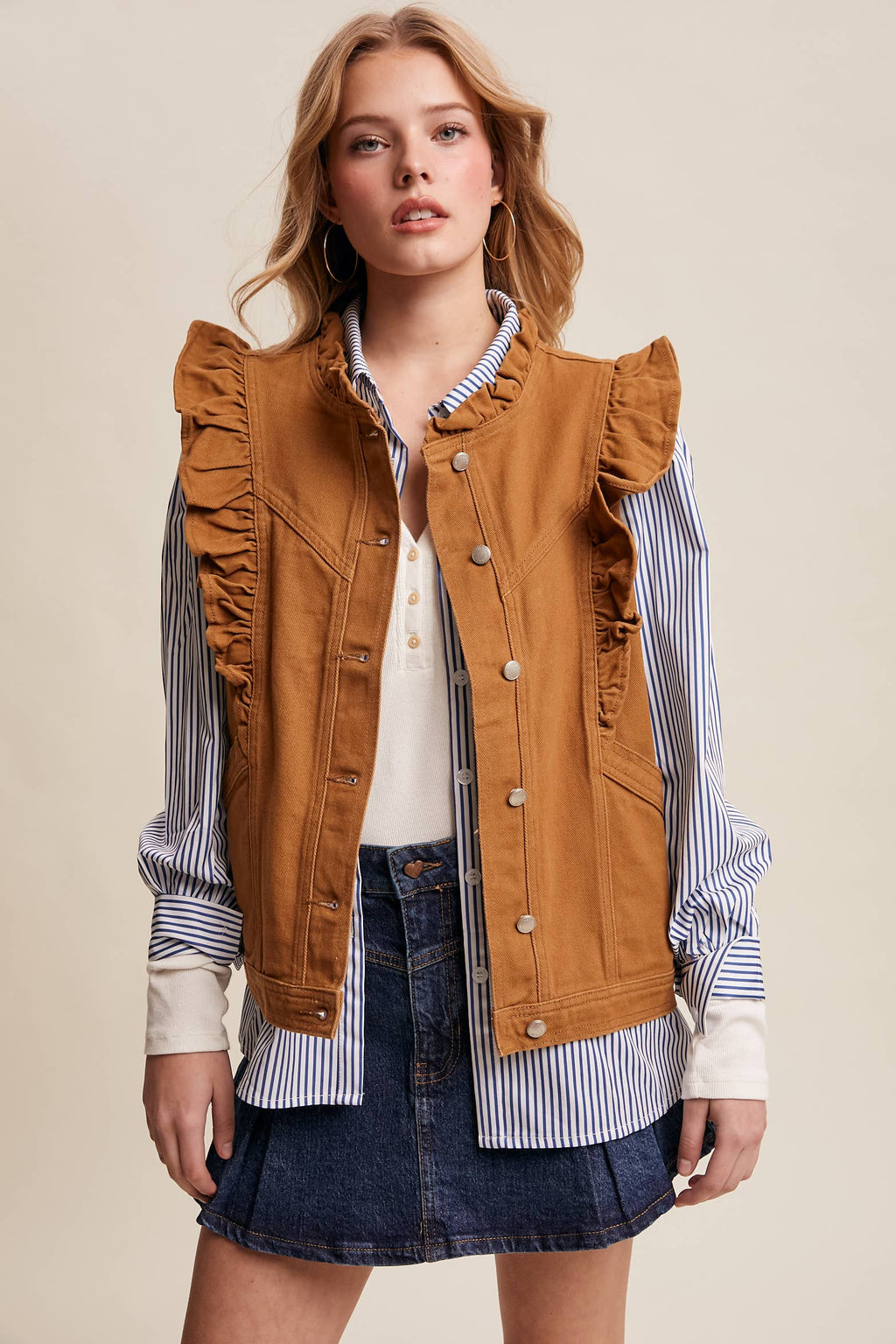 Ruffle Trim Vest
