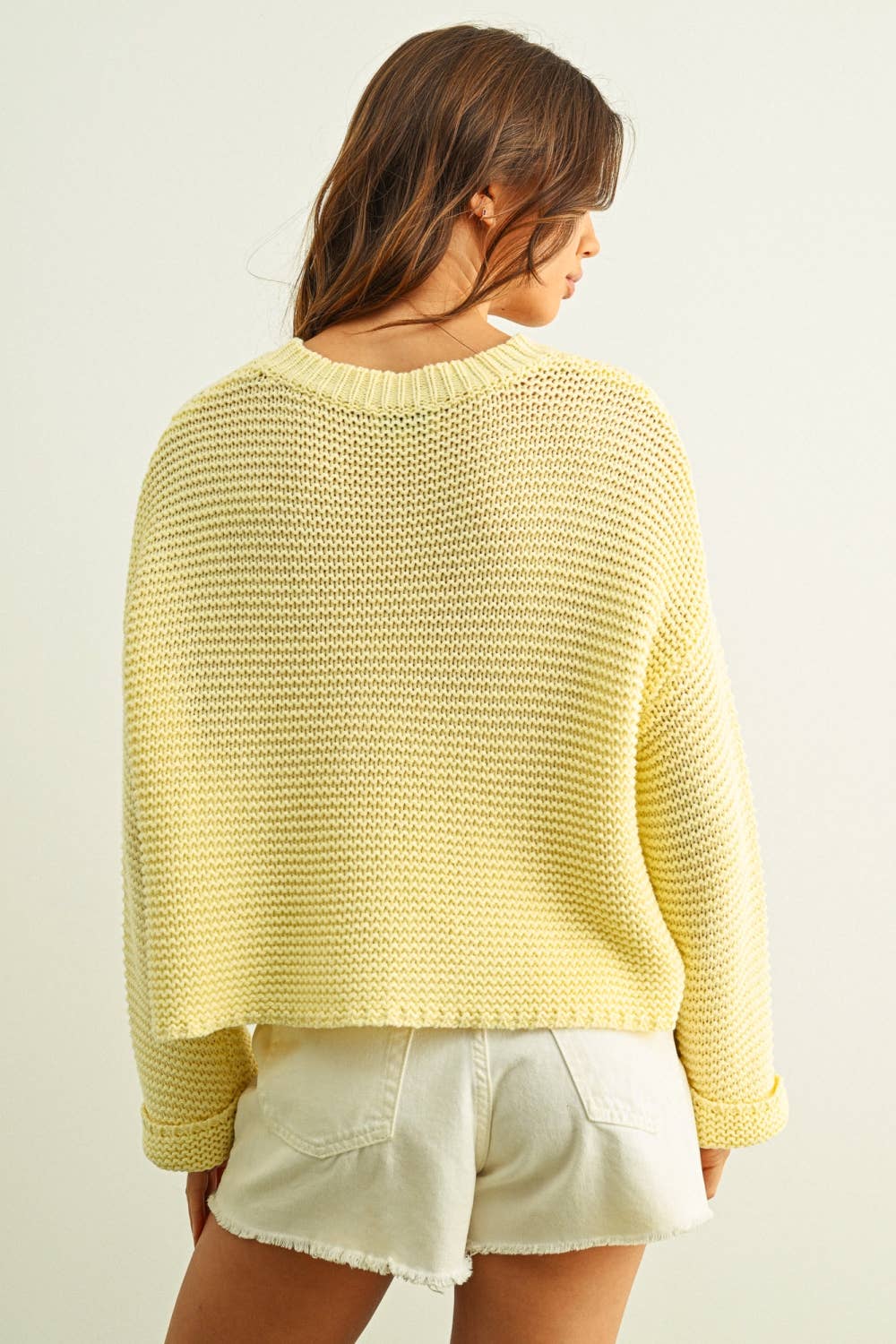 Round Neck Sweater Knitted Top