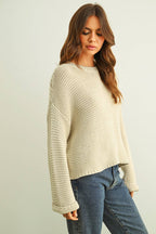Round Neck Sweater Knitted Top