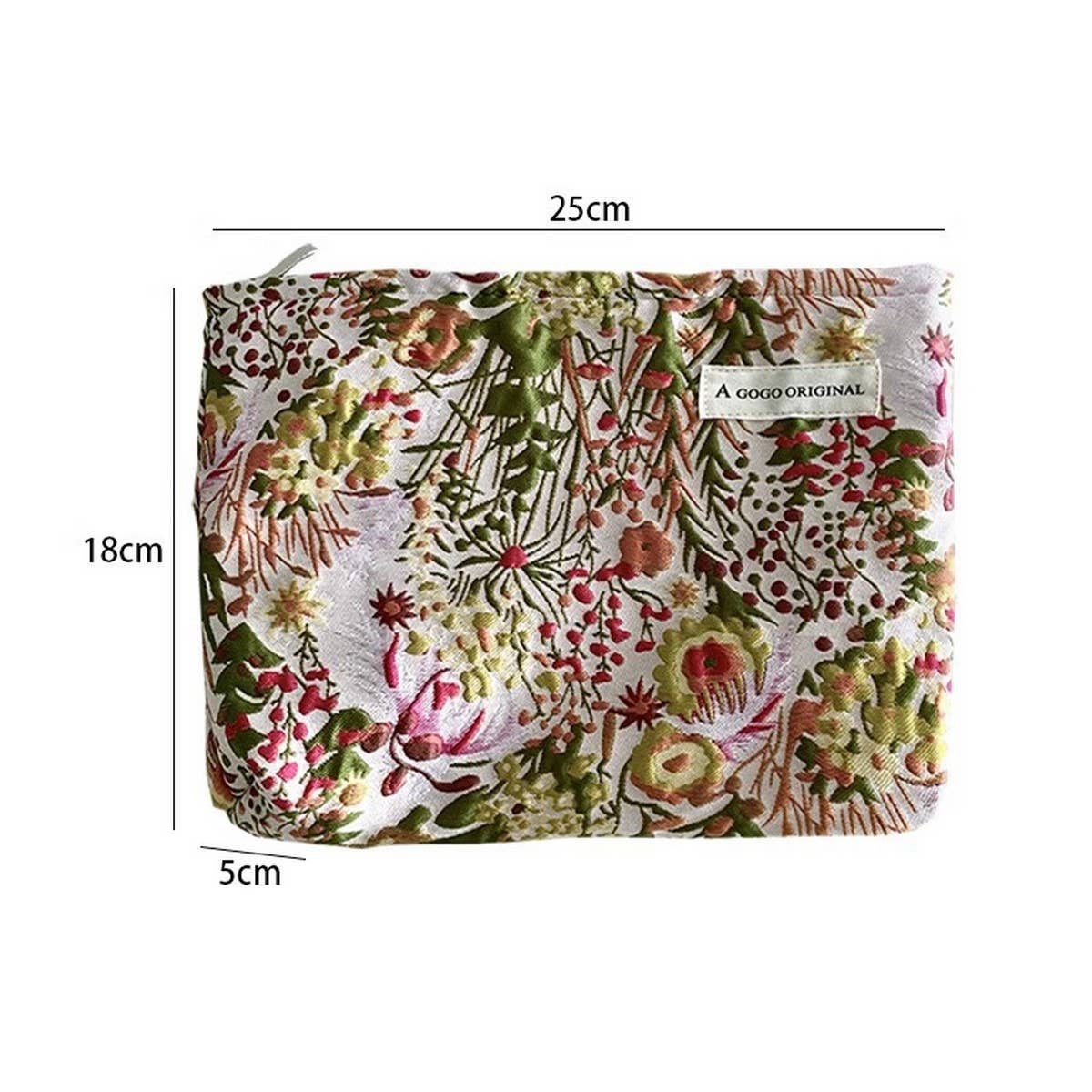 Color Block Floral Makeup Bag