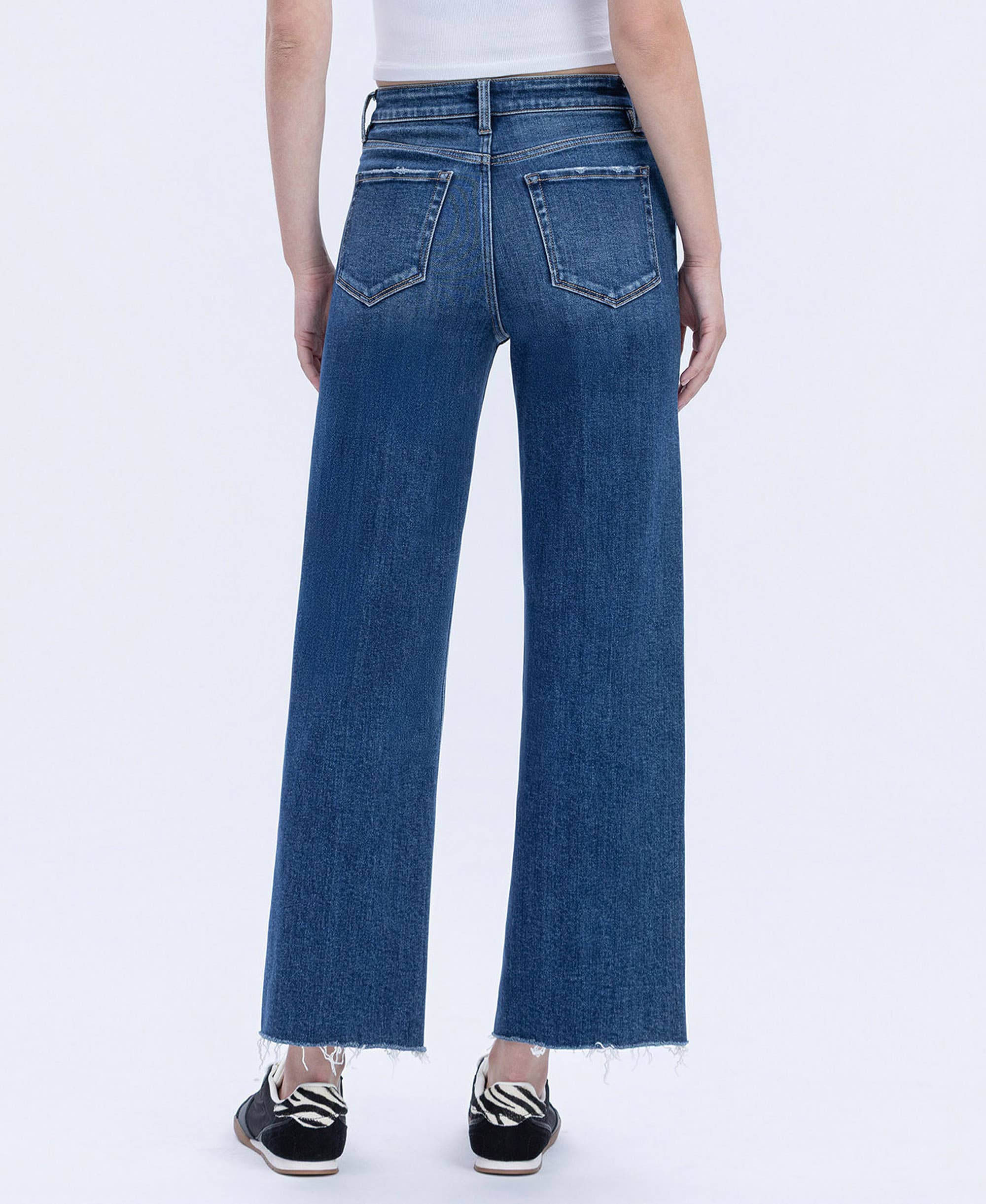 HIGH RISE TROUSER PRESS WIDE LEG JEANS