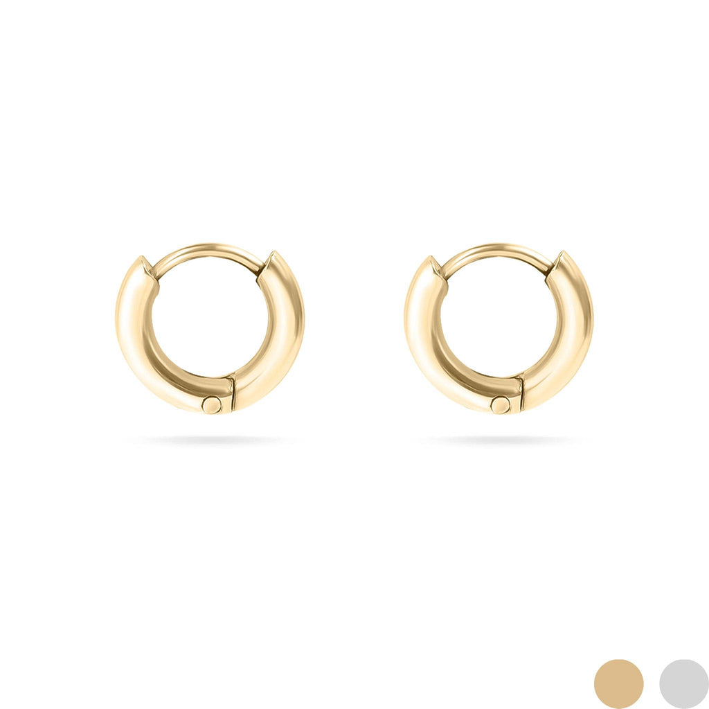 18K Gold Minimalist Huggie Earrings