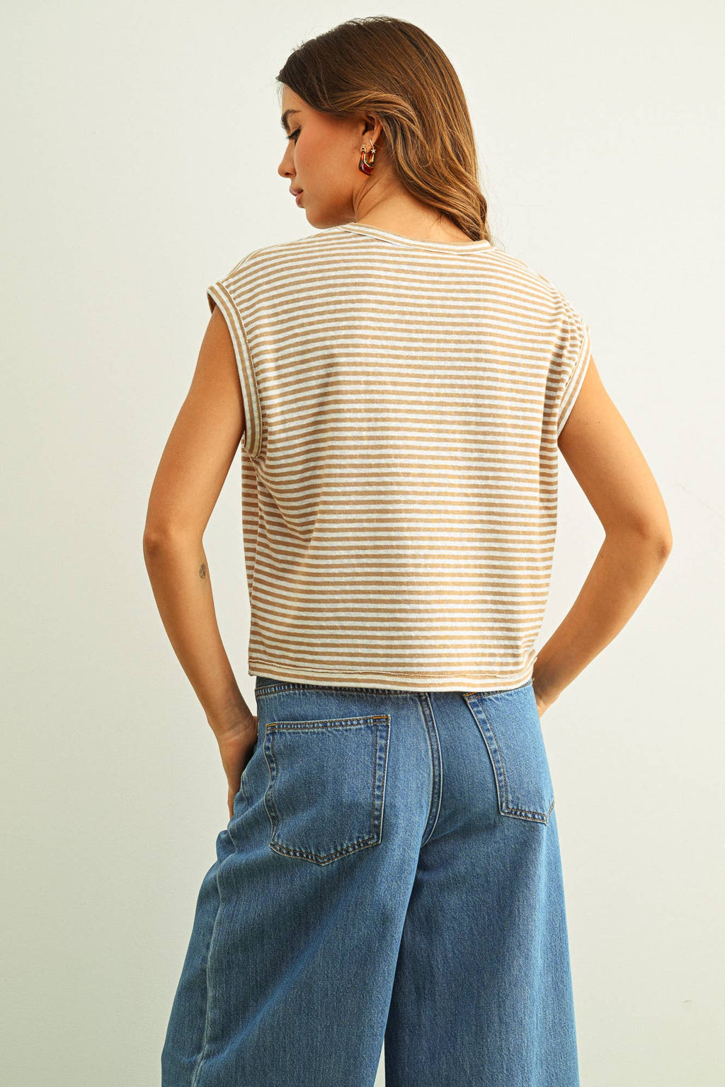 STRIPE PATTERN SLUB TOP