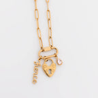 18K Gold Paperclip Carabiner Necklace
