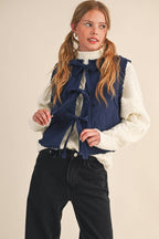 Floral Lace Trim Vest