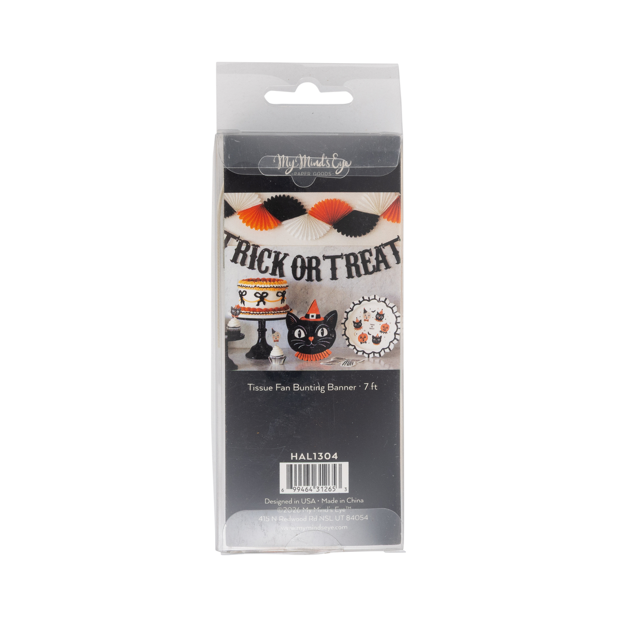 Orange Black and Cream Double Bunting Tissue Banner