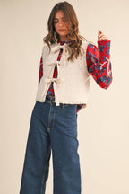 Floral Lace Trim Vest