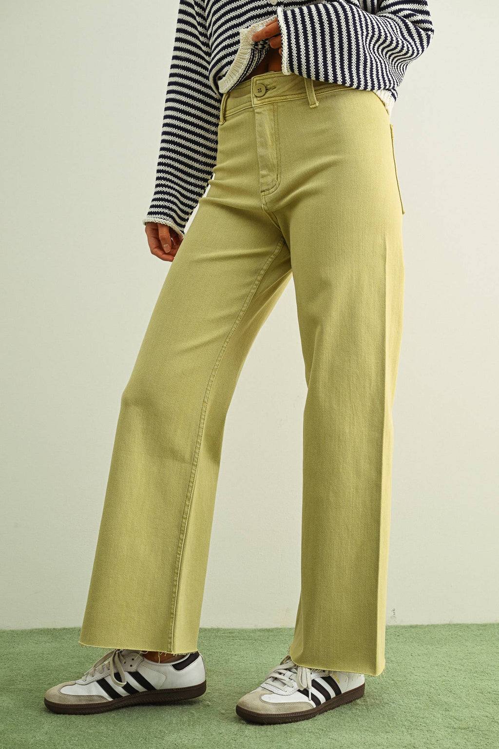 Straight Wide Leg Denim Pants