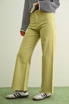 Straight Wide Leg Denim Pants