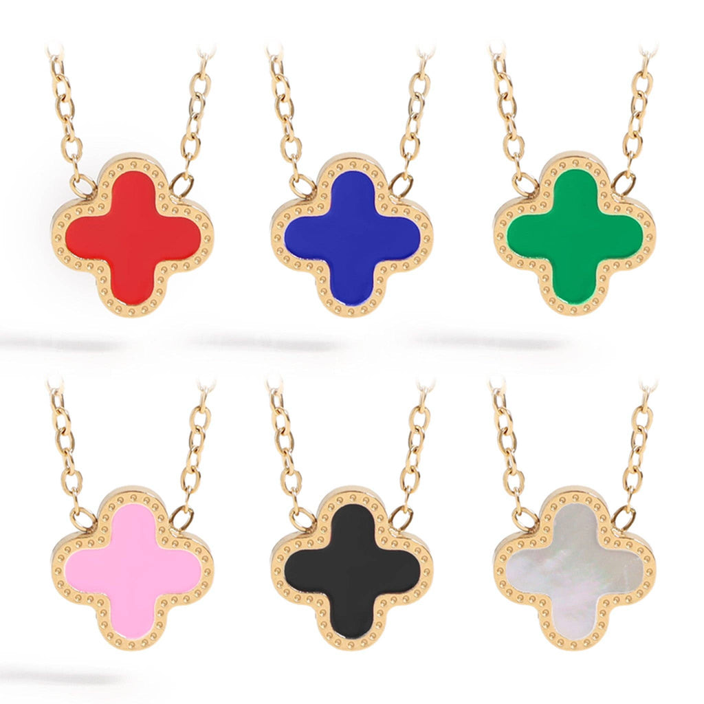 18K Gold Lucky Clover Charm Necklace