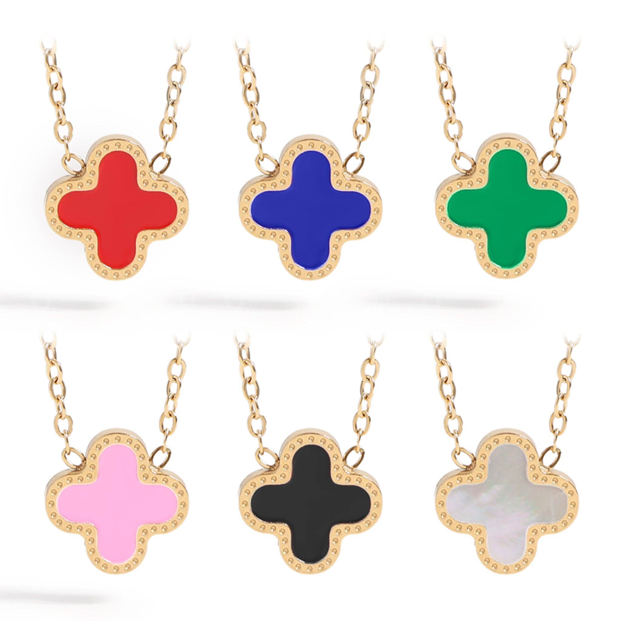 18K Gold Lucky Clover Charm Necklace