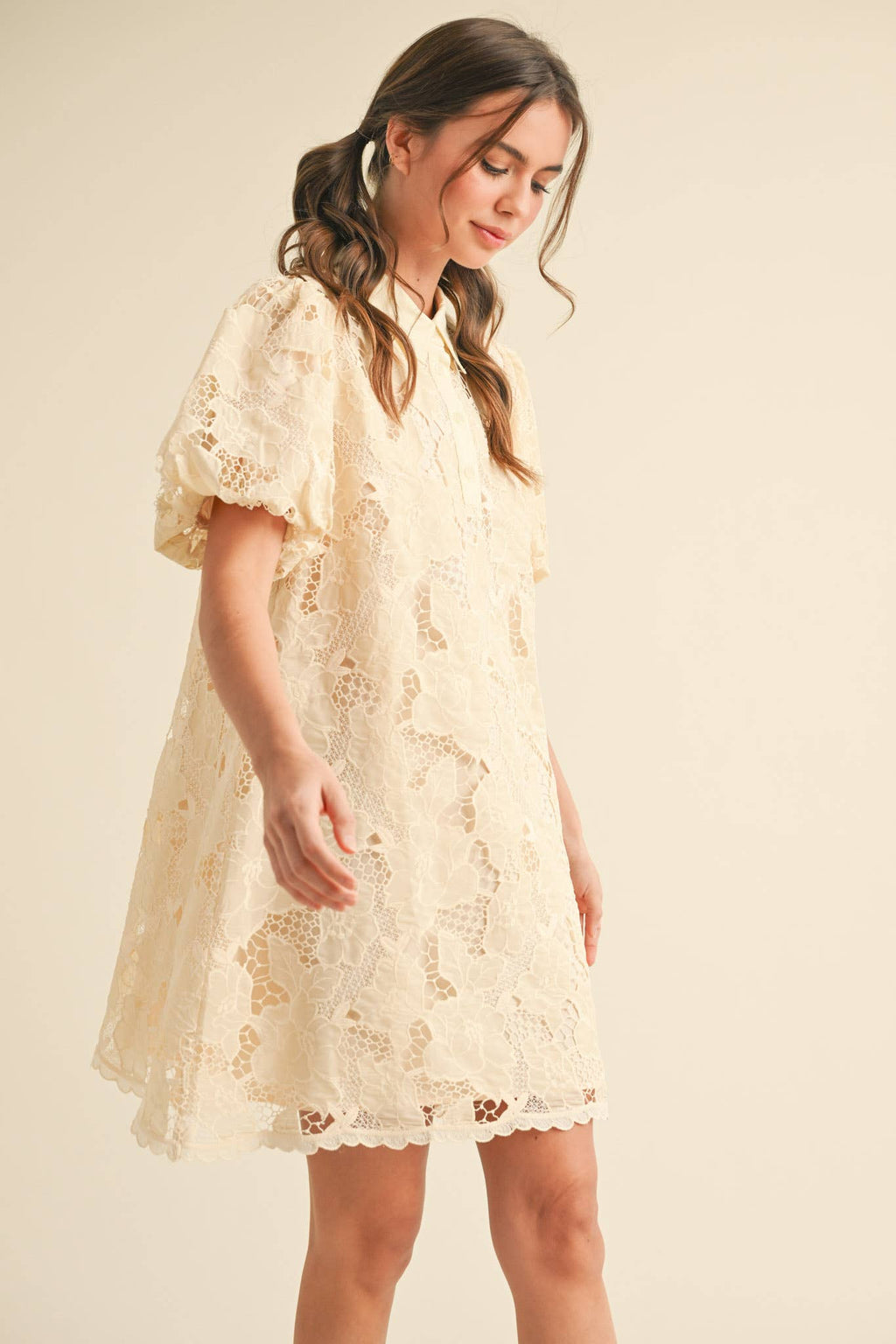 Bubble Sleeved Mini Dress